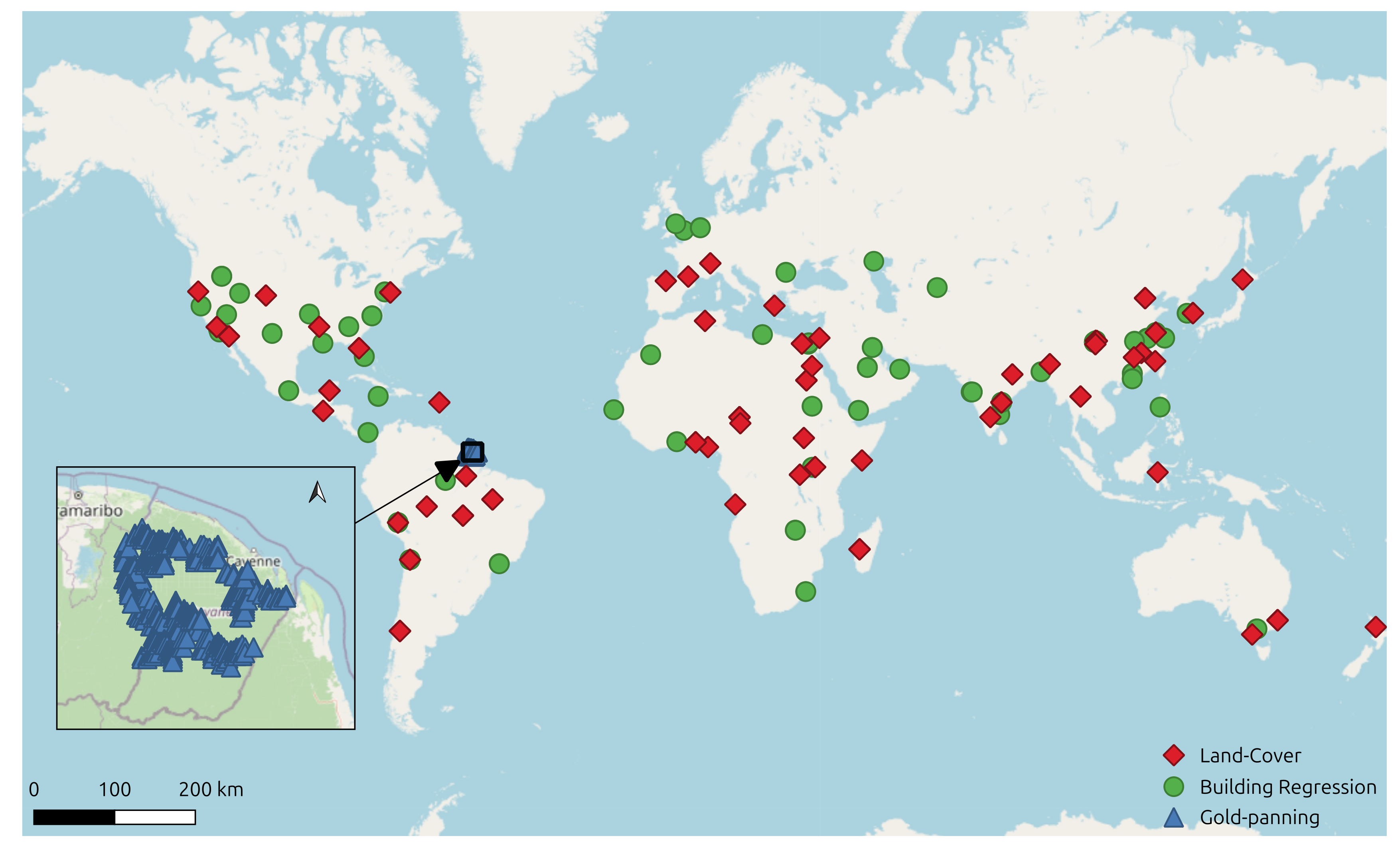 Map of the MELBA benchmark locations
